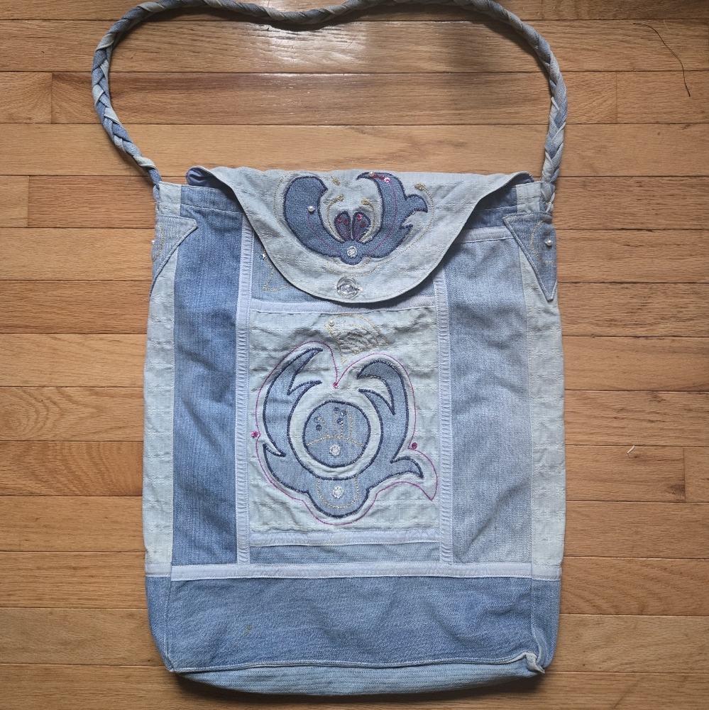 Handmade Denim Patched Bag